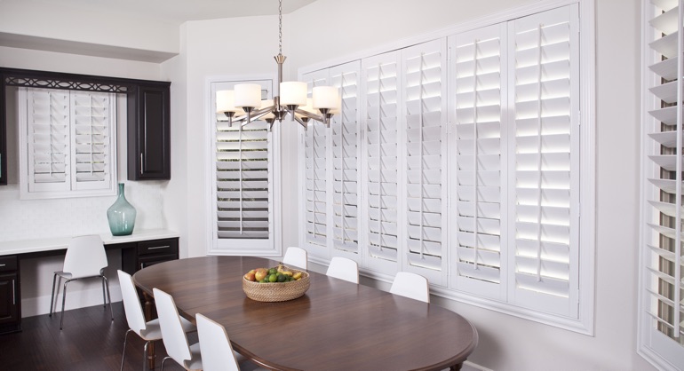 white shutters in Washington DC dining room